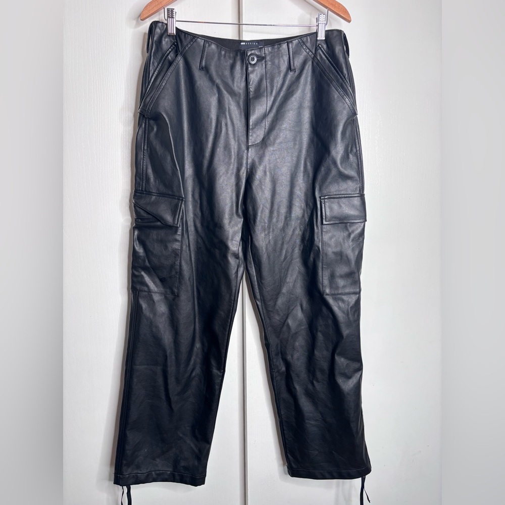 ASOS design studio Faux Leather Cargo Pants- size 10
